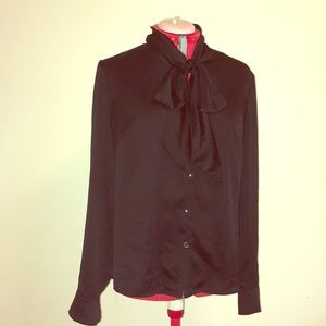 Nine West Suit Separates Black Button Up Blouse